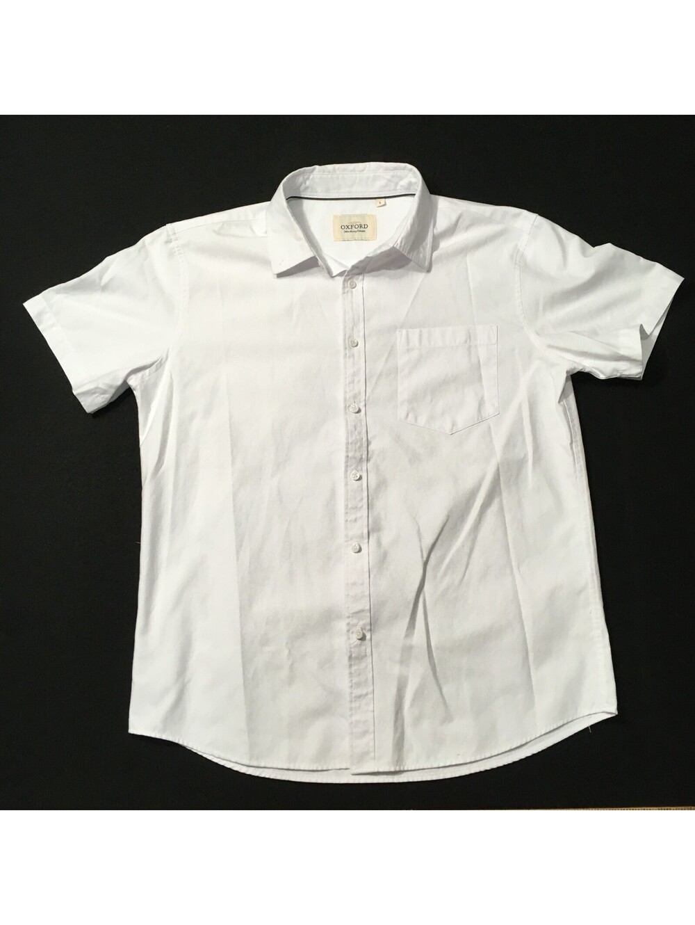 Oxford men’s luxury collection white button up dress shirt LARGE